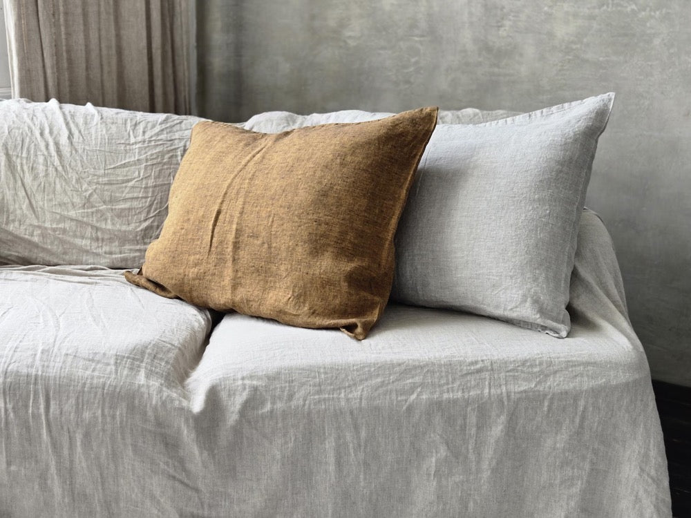 Stonewashed Linen Pillow Cover: Farmhouse Bed Pillowcase, Envelope Closure