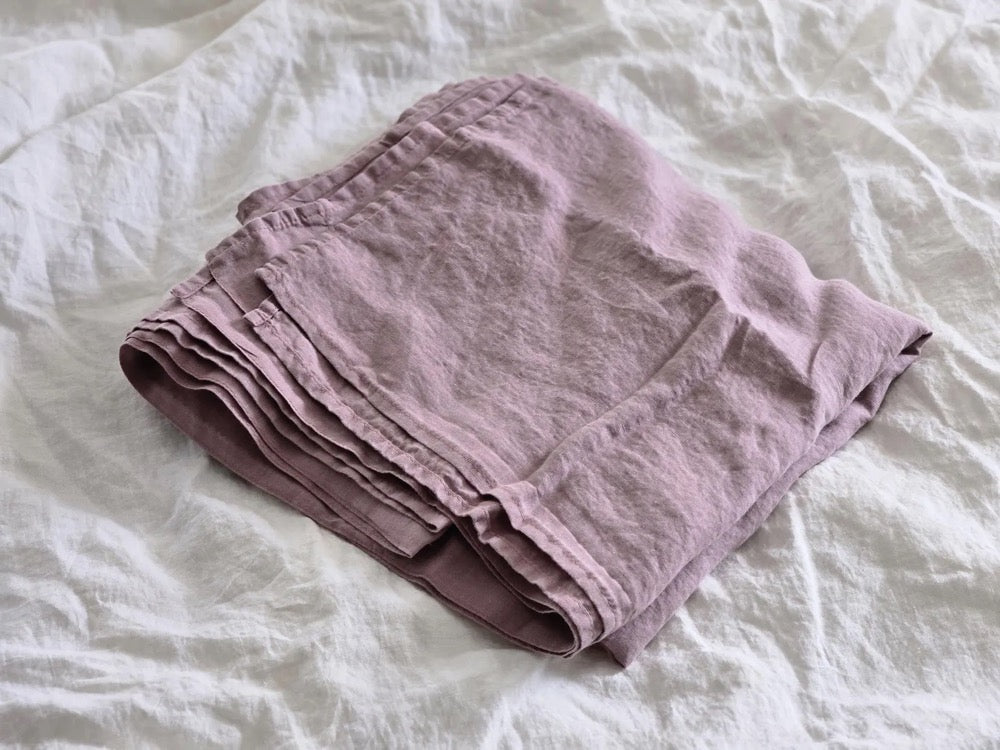 Organic Linen Flat Bed Sheet: Natural Stonewashed OEKO-TEX Certified
